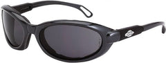 CrossFire - Smoke Lenses, Framed Safety Glasses - Anti-Fog, Gray Frame, Size Universal, Wrap Around - Makers Industrial Supply