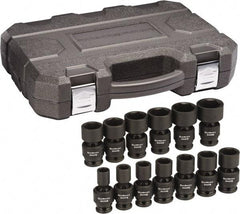 GearWrench - 13 Piece 1/2" Drive Universal Standard Impact Socket Set - 6 Points, 1/2 to 1-1/4", Inch Measurement Standard - Makers Industrial Supply