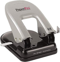 PaperPro - Paper Punches Type: 40 Sheet Manual Two Hole Punch Color: Black/Silver - Makers Industrial Supply