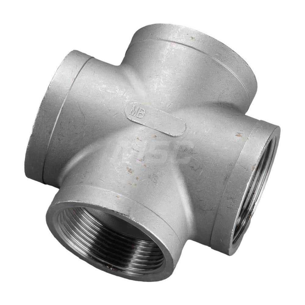 Pipe Cross: 1″ Fitting, 304 Stainless Steel FNPT, Threaded, 150 psi