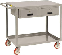 Little Giant - 1,200 Lb Capacity, 24" Wide x 54" Long x 35" High Shelf Cart - 2 Shelf, Steel, 2 Rigid/2 Swivel Casters - Makers Industrial Supply