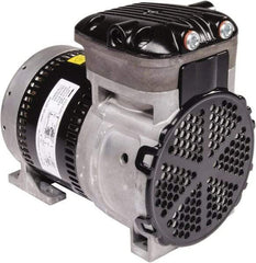 Gast - 1/4 hp, 3.8 CFM, 125 Max psi Piston Vacuum & Compressor Pump - 27.5 Hg/In, 100 to 240/50 to 60 Volt, 7.71" Long x 5" Wide x 7.08" High - Makers Industrial Supply