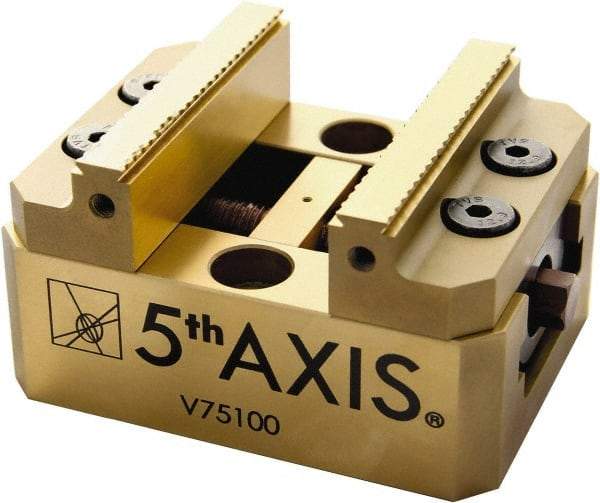 5th Axis - 3" Jaw Width, 56mm High x 4" Long x 3" Wide Vise - For Use with 5 Axis Workholding Systems - Makers Industrial Supply