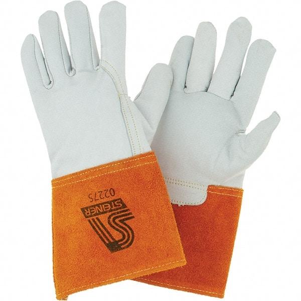 Steiner - Size S Unlined Goatskin Welding Glove - Gauntlet Cuff, Wing Thumb, For TIG - Makers Industrial Supply