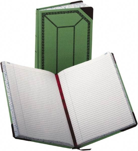 Boorum & Pease - 300 Sheet, 7-5/8 x 12-1/2", Record/Account Book - Green & Red - Makers Industrial Supply