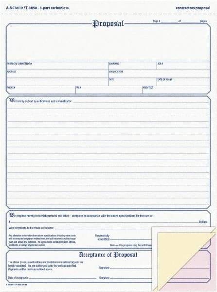 Adams Business Forms - 50 Sheet, 8-1/2 x 11-7/16", Sales Order Book - White, Canary & Pink - Makers Industrial Supply