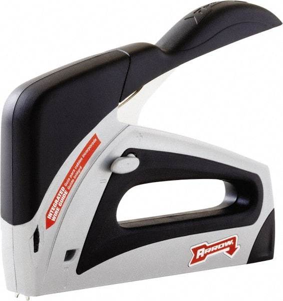 Arrow - Manual Staple Gun - 150 Lb Capacity, Gray & Black, Aluminum Body - Makers Industrial Supply