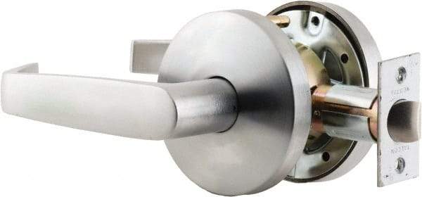 Falcon - Passage Lever Lockset for 1-3/8 to 1-7/8" Thick Doors - 2-3/4" Back Set, Stainless Steel, Satin Chrome Finish - Makers Industrial Supply