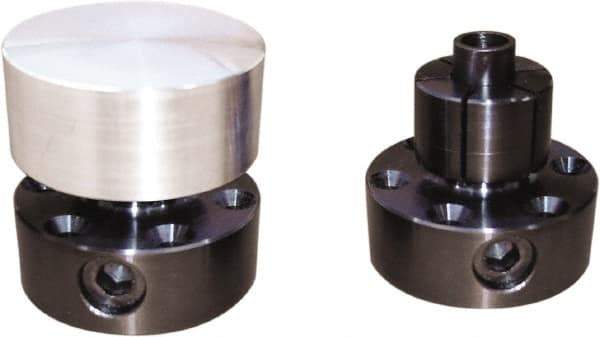 Mitee-Bite - 0.71 to 2.09" Expansion Diam, 4,000 Lb Holding Force, M25 Mounting Screw, M12 Center Screw, Steel ID Expansion Clamps - 2.09" Flange Diam, 3/4" Flange Thickness, 1" Mount Hole Diam, 6 Mount Holes, 1.748" Overall Height, 49 Ft/Lb Torque - Makers Industrial Supply