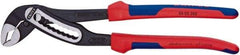 Knipex - 12" OAL, 2-3/4" Max Capacity, 9 Position Water Pump Tongue & Groove Pliers - V-Jaws, Comfort Grip Handles - Makers Industrial Supply