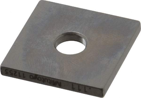 Mitutoyo - 0.111" Square Steel Gage Block - Accuracy Grade 0, Includes Certificate of Inspection - Makers Industrial Supply