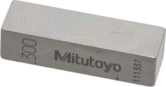 Mitutoyo - 0.3" Rectangular Steel Gage Block - Accuracy Grade AS-1, Includes Certificate of Inspection - Makers Industrial Supply