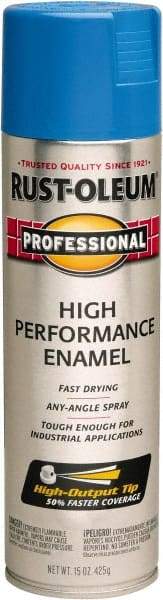 Rust-Oleum - Safety Blue, Gloss, Rust Proof Enamel Spray Paint - 14 Sq Ft per Can, 15 oz Container, Use on Multipurpose - Makers Industrial Supply