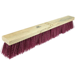 24″ Contractor Garage Broom, Maroon Polypropylene Fill, Includes Brace - Makers Industrial Supply