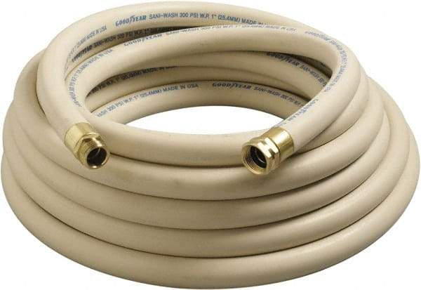 Continental ContiTech - 50' Long, 1 Male x Female NPSH, -40 to 205°F, Synthetic Rubber High Temp & High Pressure Hose - 1" ID x 1.47" OD, White, 300 Max psi - Makers Industrial Supply