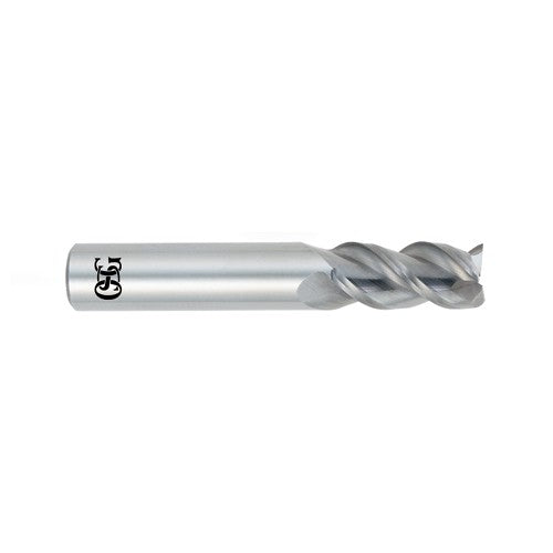 ‎1-1/2 mm Dia. × 3 mm Shank × 5 mm DOC × 39 mm OAL, Carbide, Bright, 3 Flute, Square, Solid End Mill - Makers Industrial Supply