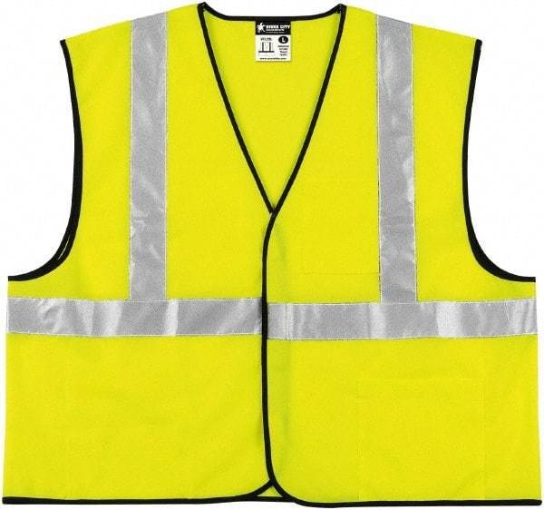 MCR Safety - Size 3XL Flame Resistant/Retardant Lime Solid General Purpose Vest - 27.4" Chest, ANSI 107-2015, Hook & Loop Closure, 3 Pockets, Polyester - Makers Industrial Supply