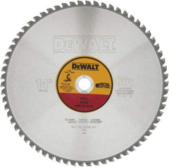 DeWALT - 14" Diam, 1" Arbor Hole Diam, 66 Tooth Wet & Dry Cut Saw Blade - Carbide-Tipped, Standard Round Arbor - Makers Industrial Supply