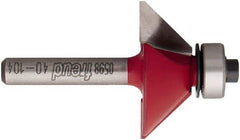 Freud - 1-11/32" Cut Diam, 1/2" Length of Cut, 2 Flute Chamfer Edge Profile Router Bit - Carbide-Tipped, 1/4" Shank Diam, 2-3/16" OAL, Proprietary Coating - Makers Industrial Supply