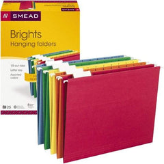 SMEAD - 8-1/2 x 11", Letter Size, Assorted Colors, Hanging File Folder - 11 Point Stock, 1/5 Tab Cut Location - Makers Industrial Supply