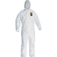 KleenGuard - Size S Film Laminate General Purpose Coveralls - White, Zipper Closure, Elastic Cuffs, Elastic Ankles, Serged Seams - Makers Industrial Supply