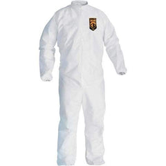 KleenGuard - Size 5X/6XL Film Laminate General Purpose Coveralls - White, Zipper Closure, Elastic Cuffs, Elastic Ankles, Serged Seams - Makers Industrial Supply