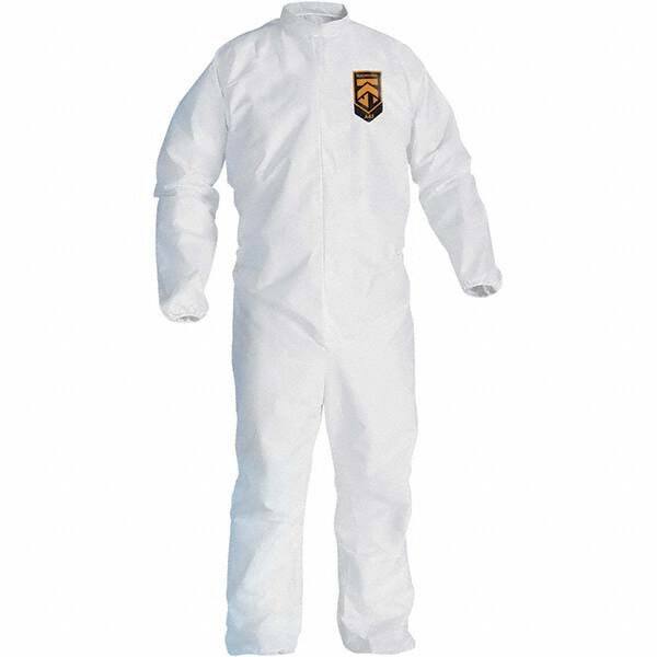 KleenGuard - Size XL Film Laminate General Purpose Coveralls - White, Zipper Closure, Elastic Cuffs, Elastic Ankles, Serged Seams - Makers Industrial Supply