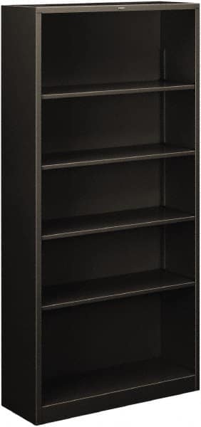 Hon - 5 Shelf, 71" High x 34-1/2" Wide Bookcase - 12-5/8" Deep, Steel, Charcoal - Makers Industrial Supply