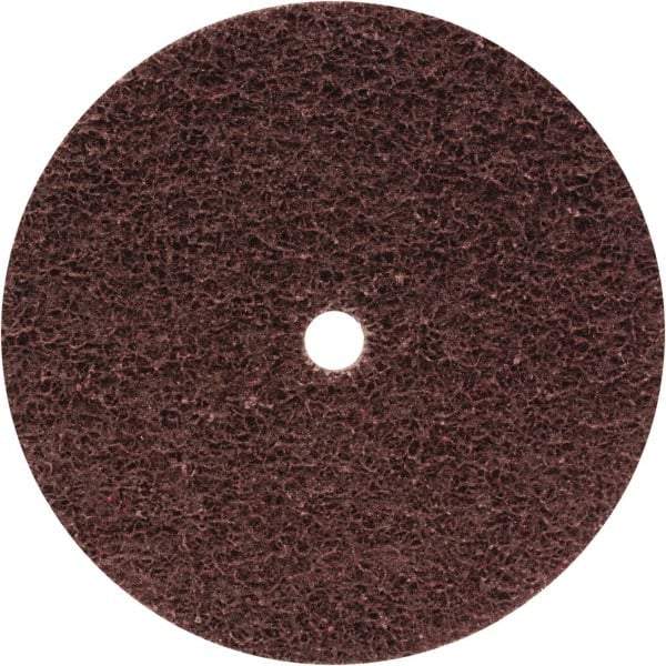 WALTER Surface Technologies - 4-1/2" Medium Grade Aluminum Oxide Deburring Disc - 7/16" Center Hole, Hook & Loop Connection, Maroon, 11,000 Max RPM - Makers Industrial Supply