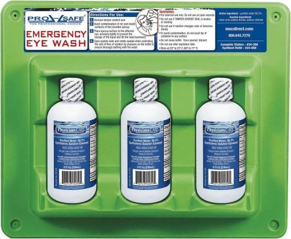 PRO-SAFE - 8 oz, Disposable Eyewash Triple Station - Approved by FDA - Makers Industrial Supply