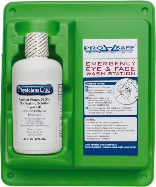 PRO-SAFE - 32 oz, Disposable Eyewash Single Station - Approved by FDA - Makers Industrial Supply