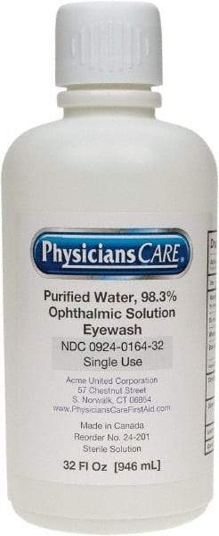 PRO-SAFE - 32 oz, Disposable Eyewash Single Refill Station - Approved by FDA - Makers Industrial Supply