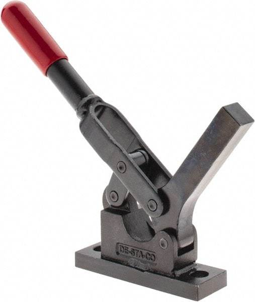 De-Sta-Co - 600 Lb Holding Capacity, Horizontal Handle, Manual Hold Down Toggle Clamp - 69° Handle Movement, 90° Bar Opening, Solid Bar, Flanged Base, Oxide Finish, Forged Alloy Steel - Makers Industrial Supply