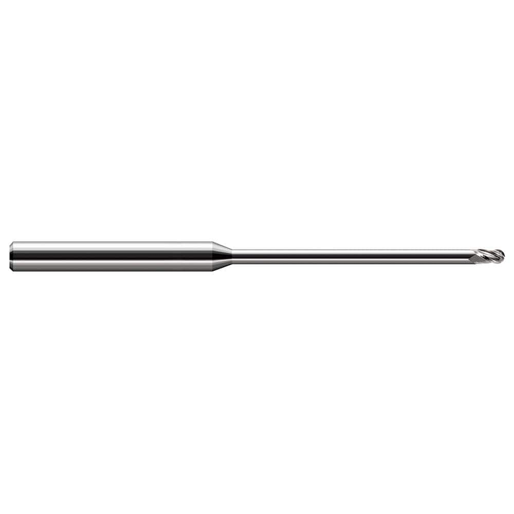 Harvey Tool - Ball End Mills; Mill Diameter (Inch): 1/64 ; Mill Diameter (Decimal Inch): 0.0150 ; Number of Flutes: 3 ; Length of Cut (Decimal Inch): 0.0230 ; Material: Solid Carbide ; Overall Length (Inch): 2-1/2 - Exact Industrial Supply