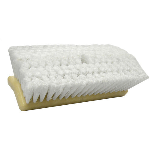 10″ Bi-Level Scrub Brush, Flagged White Polystyrene Fill - Makers Industrial Supply