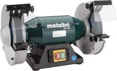 Metabo - 8" Wheel Diam x 1" Wheel Width, 1-1/4 hp Bench Grinder - 1-1/4" Arbor Hole Diam, 1 Phase, 3,570 Max RPM, 120 Volts - Makers Industrial Supply