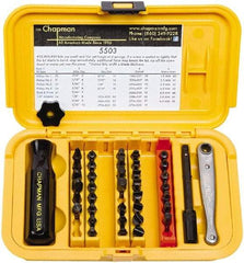 Chapman - 40 Piece, 1/4" Drive Screwdriver Bit Set - #1 to #4 Phillips, 0.05 to 5/16" Hex - Makers Industrial Supply