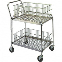 Wesco Industrial Products - 200 Lb Capacity, 20" Wide x 33" Long x 37-1/2" High Mail Cart - 2 Shelf, Steel, Hard Rubber Casters - Makers Industrial Supply