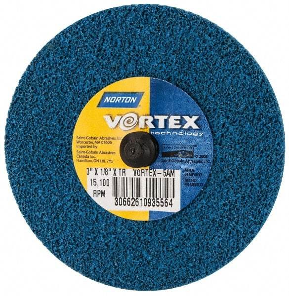 Norton - 3" Medium Grade Aluminum Oxide Deburring Disc - Quick Change Connection - Makers Industrial Supply