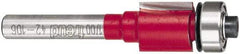 Freud - 1/2" Cut Diam, 1/2" Length of Cut, 8 Flute Flush Trim Edge Profile Router Bit - Carbide-Tipped, 1/4" Shank Diam, 2-1/8" OAL, Proprietary Coating - Makers Industrial Supply