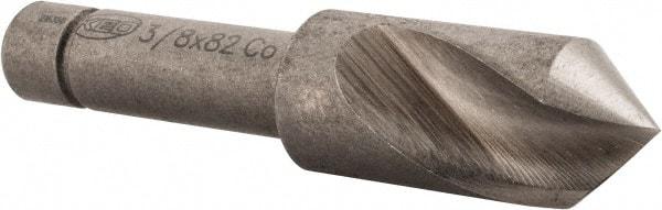 Keo - 3/8" Head Diam, 1/4" Shank Diam, 1 Flute 82° Cobalt Countersink - Bright Finish, 1-3/4" OAL, Single End - Makers Industrial Supply