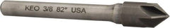 Keo - 3/8" Head Diam, 1/4" Shank Diam, 6 Flute 82° Solid Carbide Countersink - Bright Finish, 2-5/8" OAL, Single End - Makers Industrial Supply