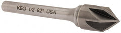 Keo - 1/2" Head Diam, 1/4" Shank Diam, 6 Flute 82° Solid Carbide Countersink - Makers Industrial Supply