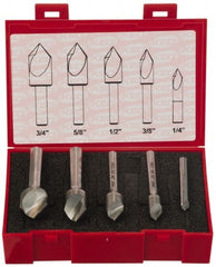 Keo - 5 Piece, 1/4 to 3/4" Head Diam, 90° Included Angle, Single End Countersink Set - Makers Industrial Supply