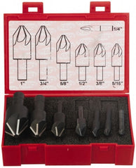 Keo - 7 Piece, 1/4 to 1" Head Diam, 110° Included Angle, Single End Countersink Set - Makers Industrial Supply