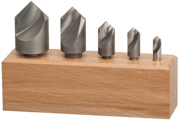 Keo - 5 Piece, 1/4 to 1" Head Diam, 60° Included Angle, Single End Countersink Set - Makers Industrial Supply