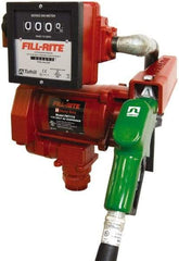 Tuthill - 23 GPM, 1" Hose Diam, AC High-Flow Tank Pump with Automatic Nozzle & 901 Meter - 1-1/4" Inlet, 1" Outlet, 115 Volts, 18' Hose Length, 1/3 hp - Makers Industrial Supply