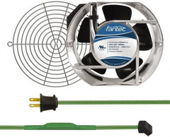 Made in USA - 115 Volts, AC, 240 CFM, Oval Tube Axial Fan Kit - 0.46 Amp Rating, Includes Fan, Fan Filter, 151mm High x 172mm Wide x 51mm Deep, Thermostatically Controlled Fan Cord - Makers Industrial Supply