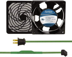 Made in USA - 115 Volts, AC, 103 CFM, Square Tube Axial Fan Kit - 0.26 Amp Rating, 120mm High x 120mm Wide x 38.5mm Deep, Includes Fan, Fan Filter, Thermostatically Controlled Fan Cord - Makers Industrial Supply