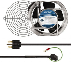 Made in USA - 230 Volts, AC, 240 CFM, Oval Tube Axial Fan Kit - 0.12/0.16 Amp Rating, 151mm High x 172mm Wide x 51mm Deep, Includes Fan, Fan Guard, Fan Cord - Makers Industrial Supply